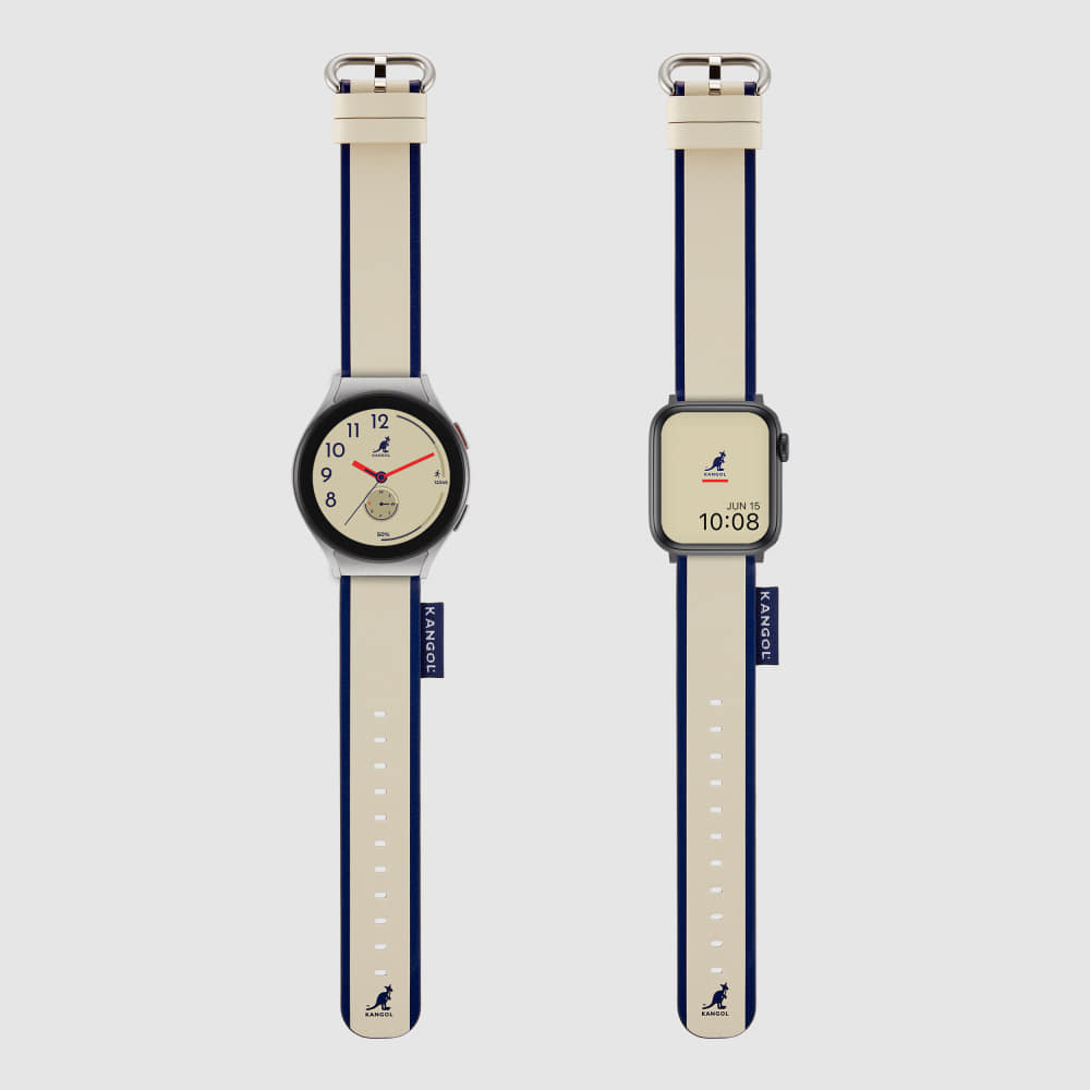[KANGOL x TIMEFLIK] 캉골 타임플릭 콜라보레이션 라인 시계줄 베이지 20mm, 플린트